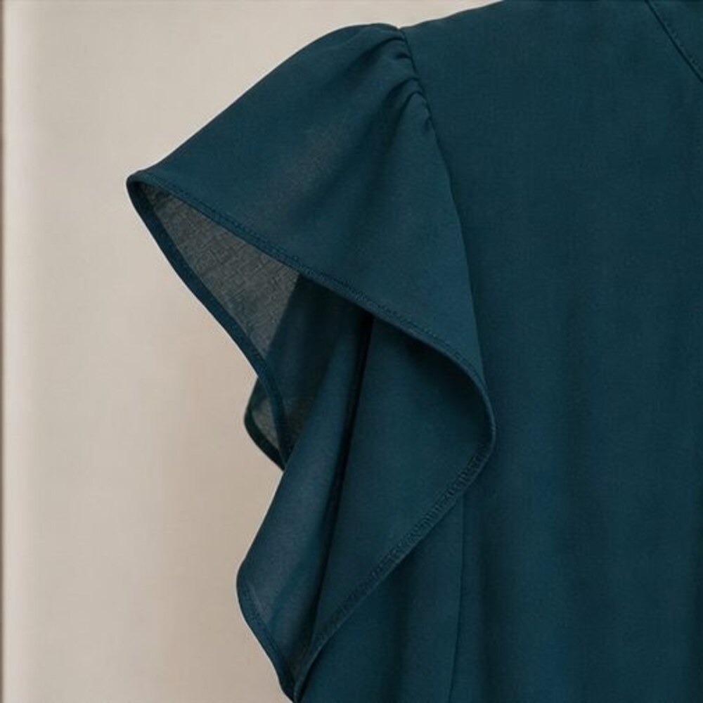 Blue Wrap Blouse - Picture 5 of 6